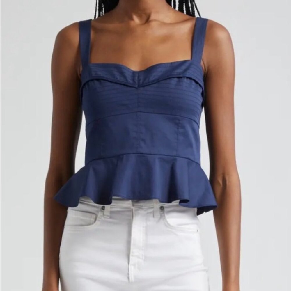 Veronica Beard Navy Blue Crop Top